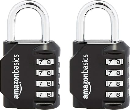 Serrure à combinaison AB-PL111, noir, lot de 2