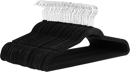 Lot de 50 cintres en velours pour costumes, noir