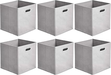 Lot de 6 cubes de rangement pliables en tissu, 26,7 x 26,7 x 27,9 cm