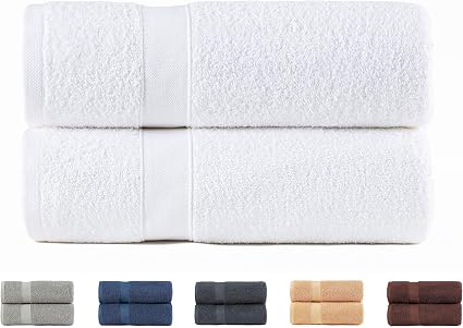 Serviettes de douche 100% coton 550 g/m², 70 x 140 cm, lot de 2